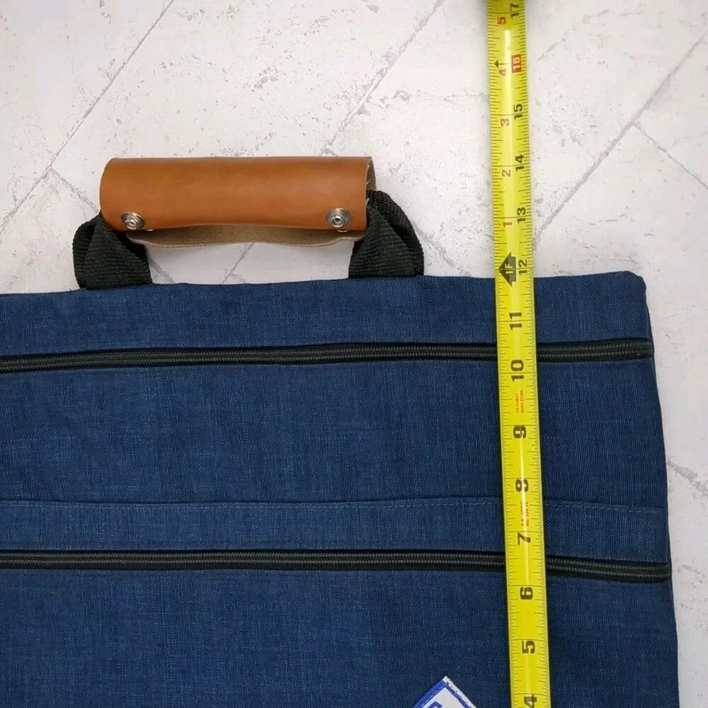 VTG EMS Eastern Mountain Sports Blue Canvas Briefcase Bag 1960s 1970s Logo